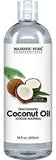 Majestic Pure Fractionated Coconut Oil, For Aromatherapy Relaxing Massage, Carrier Oil for Diluting Essential Oils, Hair & Skin Care Benefits, Moisturizer & Softener - 16 Ounces