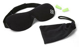 Sleep Mask by Bedtime Bliss - Contoured & Comfortable With Moldex Ear Plug Set. Includes Carry Pouch for Eye Mask and Ear Plugs - Great for Travel, Shift Work & Meditation (Black)