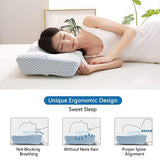 Mkicesky Side Sleeper Contour Memory Foam Pillow, Orthopedic Sleeping Pillow, Ergonomic Cervical Pillow for Neck Pain with Washable Hypoallergenic Pillowcase for Back, Stomach Sleepers (Queen Size)