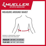 Mueller 64179 Adjustable Back Brace with Removable Pad Fits Waist Size Plus (28"-50" waist), Black