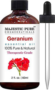 Majestic Pure Geranium (Pelargonium Asperum) Essential Oil Therapeutic Grade, 2 fl.Oz