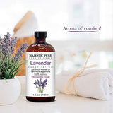 Majestic Pure Lavender Oil, Natural, Therapeutic Grade, Premium Quality Blend of Lavender Essential Oil, 4 fl. Oz