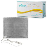 XL Heating Pad for Back Pain w/Auto Off | Ultra-Fast Heating | Extra Large Dry Electric Heat Therapy Wrap | Plush Hot Pad for Back, Neck, Shoulders, Abdomen, Arm, Legs, More (12” x 24”) (Grey)