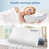 Wonwo Memory Foam Pillow, Contour Neck Cervical Pillows for Neck Pain, Back, Stomach, Side Sleepers, CertiPUR-US Bed Pillow for Sleeping