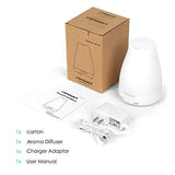 URPOWER 2nd Version Essential Oil Diffuser Aroma Essential Oil Cool Mist Humidifier with Adjustable Mist Mode,Waterless Auto Shut-Off and 7 Color LED Lights Changing for Home (White)