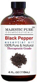 Majestic Pure Black Pepper Essential Oil, Pure and Natural with Therapeutic Grade, Premium Quality Black Pepper Oil, 4 fl. oz.