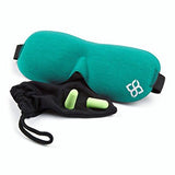 Sleep Mask by Bedtime Bliss - Contoured & Comfortable With Moldex Ear Plug Set. Includes Carry Pouch for Eye Mask and Ear Plugs - Great for Travel, Shift Work & Meditation (Black)