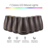 InnoGear Upgraded 150ml Aromatherapy Diffuser with 6 Bottles 100% Pure Essential Oils, Gift Set Aroma Cool Mist Humidifier with 7 Color LED Lights Changing for Home Office Bedroom Room