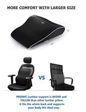 PROMIC Memory Foam Lumbar Support Back Cushion w/Breathable 3D Mesh Cover, Full Lumbar High-Back Pillow for Back Pain, Ergonomically Support Lower & Upper Back, for Car Seat, Office Chair, Couch