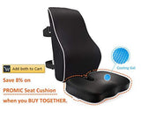 PROMIC Memory Foam Lumbar Support Back Cushion w/Breathable 3D Mesh Cover, Full Lumbar High-Back Pillow for Back Pain, Ergonomically Support Lower & Upper Back, for Car Seat, Office Chair, Couch