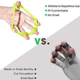 Hand Grip Strengthener, Finger Exerciser, Grip Strength Trainer (6 PCS)*New Material*Forearm Grip Workout, Finger Stretcher, Relieve Wrist Pain, Carpal Tunnel, Trigger Finger, Mallet Finger and More.