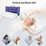 Wonwo Memory Foam Pillow, Contour Neck Cervical Pillows for Neck Pain, Back, Stomach, Side Sleepers, CertiPUR-US Bed Pillow for Sleeping