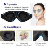 MZOO Sleep Eye Mask for Men Women, 3D Contoured Cup Sleeping Mask & Blindfold with Ear Plug, Concave Molded Night Sleep Mask, Block Out Light, Soft Comfort Eye Shade Cover for Travel Yoga Nap, Black