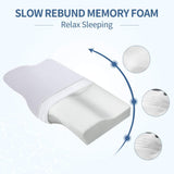 Villsure Cervical Memory Foam Pillow, Contour Neck Pillow Orthopedic Pillow for Neck Pain, Ergonomic Sleeping Pillows for Side, Back and Stomach Sleepers with Extra Premium Pillowcase