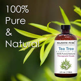 MAJESTIC PURE Tea Tree Oil - Pure and Natural Therapeutic Grade Tea Tree Essential Oil - Melaleuca Alternifolia - 4 fl oz