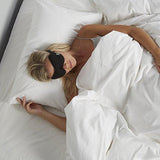 Sleep Mask by Bedtime Bliss - Contoured & Comfortable With Moldex Ear Plug Set. Includes Carry Pouch for Eye Mask and Ear Plugs - Great for Travel, Shift Work & Meditation (Black)