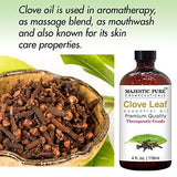 Majestic Pure Clove Essential Oil- Pure and Natural, Therapeutic Grade Clove Oil - 4 Ounces