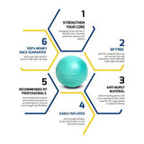Mini Exercise Ball - 9 Inch Small Bender Ball for Stability, Barre, Pilates, Yoga, Core Training and Physical Therapy