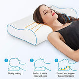 Wonwo Memory Foam Pillow, Contour Neck Cervical Pillows for Neck Pain, Back, Stomach, Side Sleepers, CertiPUR-US Bed Pillow for Sleeping