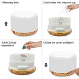 COSSCCI Aromatherapy Essential Oil Diffuser Humidifier, 500ML Ultrasonic Cool Air Mist Humidifier with Remote Control, Auto Shut-Off, Timers Setting for Baby Bedroom Home Office Large Room