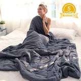 Isilila Glass Weighted Blanket 36" x 48" 5 lbs - Heavy Blanket 100% Cotton Material Provide Comfortable Sleep Quality for Kids (Gray, 36"x48", 5 lbs)