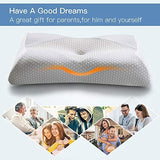 Mkicesky Side Sleeper Contour Memory Foam Pillow, Orthopedic Sleeping Pillow, Ergonomic Cervical Pillow for Neck Pain with Washable Hypoallergenic Pillowcase for Back, Stomach Sleepers (Queen Size)