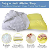 Mkicesky Side Sleeper Contour Memory Foam Pillow, Orthopedic Sleeping Pillow, Ergonomic Cervical Pillow for Neck Pain with Washable Hypoallergenic Pillowcase for Back, Stomach Sleepers (Queen Size)