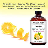 Majestic Pure Lemon Oil, Therapeutic Grade, Premium Quality Lemon Oil, 4 Ounces