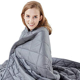 Hypnoser Weighted Blanket 15 lbs 48"x72" for Kids and Adults | Breathable Material for 100-150 lbs Individual,Fits Twin or Full Size Beds (Dark Grey)