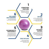 Mini Exercise Ball - 9 Inch Small Bender Ball for Stability, Barre, Pilates, Yoga, Core Training and Physical Therapy
