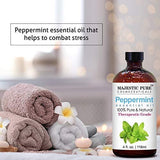 Majestic Pure Peppermint Essential Oil, Pure and Natural, Therapeutic Grade Peppermint Oil, 4 fl. oz.