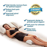 ComfiLife Bolster Pillow for Legs, Knees, Lower Back - 100% Memory Foam Half Moon Pillow - Semi Roll Pillow for Lower Back Pain Relief - Great as Under Knee Pillow, Leg Rest Pillow, Lumbar Pillow