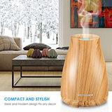 URPOWER 2nd Version Essential Oil Diffuser Aroma Essential Oil Cool Mist Humidifier with Adjustable Mist Mode,Waterless Auto Shut-Off and 7 Color LED Lights Changing for Home (White)