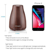 URPOWER 2nd Version Essential Oil Diffuser Aroma Essential Oil Cool Mist Humidifier with Adjustable Mist Mode,Waterless Auto Shut-Off and 7 Color LED Lights Changing for Home (White)