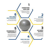 Mini Exercise Ball - 9 Inch Small Bender Ball for Stability, Barre, Pilates, Yoga, Core Training and Physical Therapy