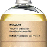 Majestic Pure Sweet Almond Oil, Super Triple A Grade Quality, Pure and Natural from Spain, Cold Pressed, 16 fl oz.