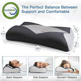 Mkicesky Side Sleeper Contour Memory Foam Pillow, Orthopedic Sleeping Pillow, Ergonomic Cervical Pillow for Neck Pain with Washable Hypoallergenic Pillowcase for Back, Stomach Sleepers (Queen Size)