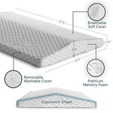 ComfiLife Lumbar Support Pillow for Sleeping Memory Foam Pillow for Back Pain Relief – Side, Back and Stomach Sleepers– Triangle Wedge Bolster Pillow – Bed Rest Pillow (White, Standard)