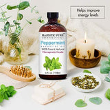 Majestic Pure Peppermint Essential Oil, Pure and Natural, Therapeutic Grade Peppermint Oil, 4 fl. oz.