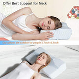 Mkicesky Neck Support Memory Foam Cervical Pillow, Side Sleeper Contour Pillow Relief Neck & Shoulder Pain for Side/Back/Stomach Sleeper, Orthopedic Bed Pillow - Lady Size