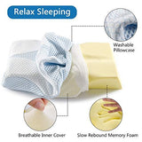 Mkicesky Side Sleeper Contour Memory Foam Pillow, Orthopedic Sleeping Pillow, Ergonomic Cervical Pillow for Neck Pain with Washable Hypoallergenic Pillowcase for Back, Stomach Sleepers (Queen Size)