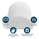 ComfiLife Bolster Pillow for Legs, Knees, Lower Back - 100% Memory Foam Half Moon Pillow - Semi Roll Pillow for Lower Back Pain Relief - Great as Under Knee Pillow, Leg Rest Pillow, Lumbar Pillow