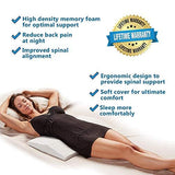 ComfiLife Lumbar Support Pillow for Sleeping Memory Foam Pillow for Back Pain Relief – Side, Back and Stomach Sleepers– Triangle Wedge Bolster Pillow – Bed Rest Pillow (White, Standard)
