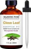 Majestic Pure Clove Essential Oil- Pure and Natural, Therapeutic Grade Clove Oil - 4 Ounces