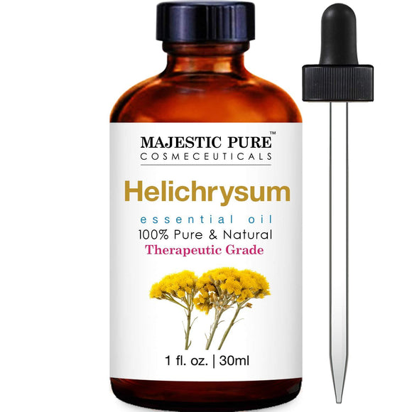 MAJESTIC PURE Helichrysum Oil, Highest Quality Therapeutic Grade Essential Oil, 1 fl oz