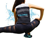 The Coldest Ice Pack Large Flexible Gel Ice Pack and Wrap with Elastic Straps Specific for Cold Therapy - Ice Pack for Back Leg Sprains, Muscle Pain, Flexi Bruises, Injuries - 11" x 14" (Black)