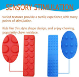 Sensory Chew Necklace Set, (8 Pack) Made from Food Grade Silicone Safety for Kids Teething, Silicone Chewy Sticks for Autistic, ADHD, Oral Motor Boys and Girls Children-Blue,Red,Yellow,Orange
