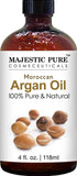 Majestic Pure Moroccan Argan Oil for Hair, Face, Nails, Beard & Cuticles - for Men and Women - Pure & Natural, 4 fl. oz.