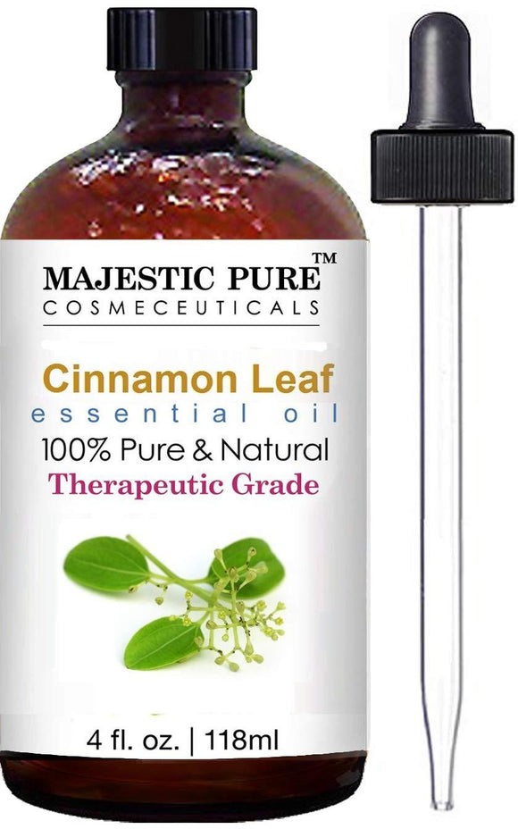 Majestic Pure Cinnamon Essential Oil - Pure and Natural, Therapeutic Grade Cinnamon Oil - 4 fl oz