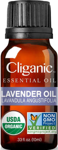 Cliganic USDA Organic Lavender Essential Oil - 100% Pure, Undiluted, Natural, Non-GMO, Therapeutic Grade for Aromatherapy Diffuser | Lavandula Angustifolia